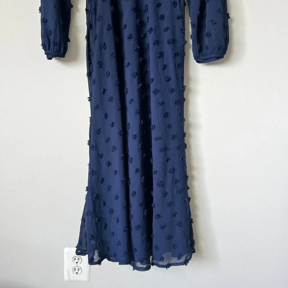 Anthropologie Eri + Ali Michaela Textured Dot Dress Size 8 - Picture 5 of 13